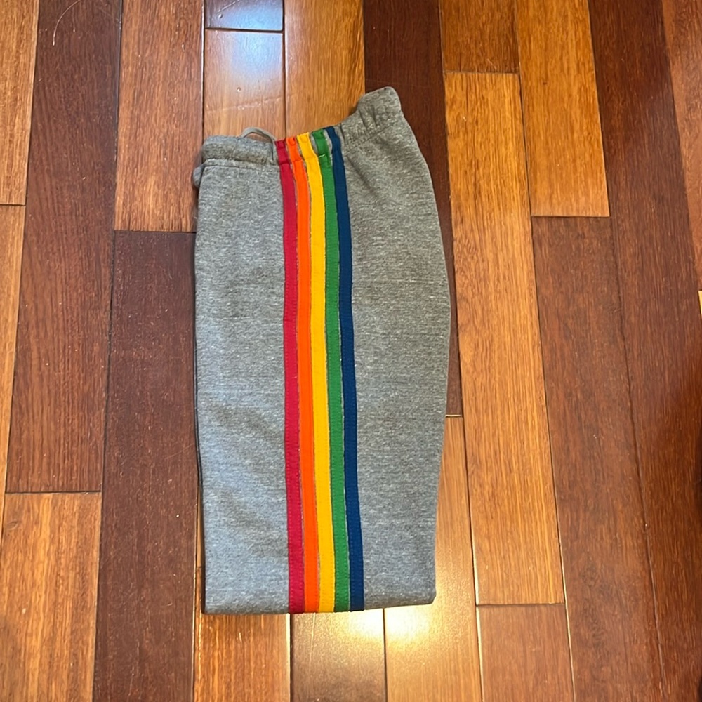 RARE Aviator Nation Women’s 5-Stripe Sweatpants - Heather Rainbow - Small
